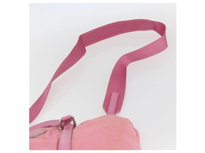 PRADA Borsa a Mano Nylon 2 in 1 Rosa Argento Auth hk3514 - vista 14