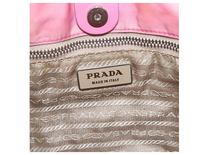 PRADA Borsa a Mano Nylon 2 in 1 Rosa Argento Auth hk3514 - vista 19