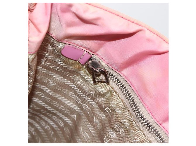 PRADA Borsa a Mano Nylon 2 in 1 Rosa Argento Auth hk3514 - vista 22