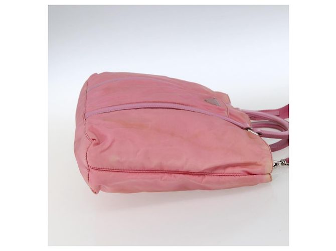 PRADA Borsa a Mano Nylon 2 in 1 Rosa Argento Auth hk3514 - vista 4