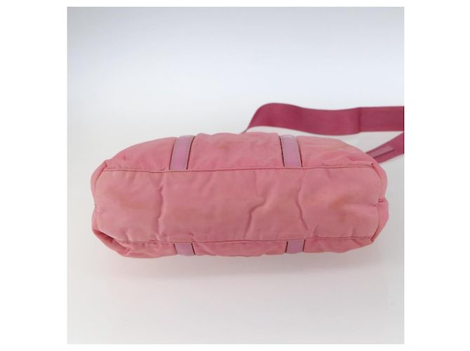 PRADA Borsa a Mano Nylon 2 in 1 Rosa Argento Auth hk3514 - vista 5