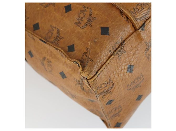 Borsa Tote MCM Logogram Vicetos PVC Marrone Oro Auth 169472 D'oro - vista 11