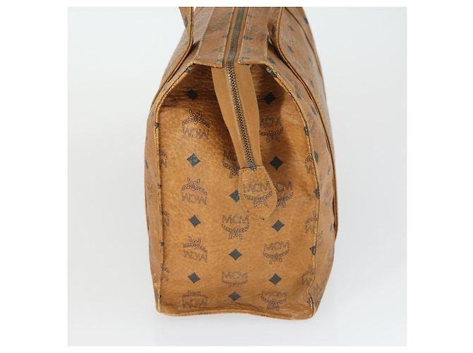 Borsa Tote MCM Logogram Vicetos PVC Marrone Oro Auth 169472 D'oro - vista 4