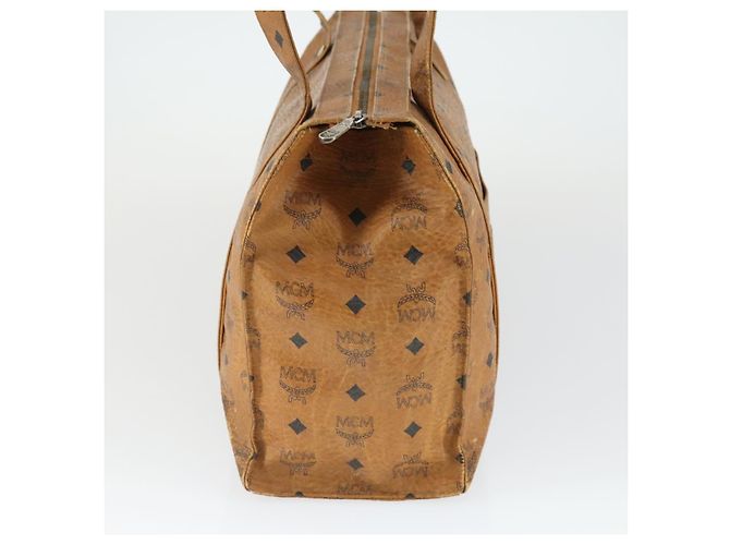 Borsa Tote MCM Logogram Vicetos PVC Marrone Oro Auth 169472 D'oro - vista 5