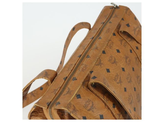 Borsa Tote MCM Logogram Vicetos PVC Marrone Oro Auth 169472 D'oro - vista 6