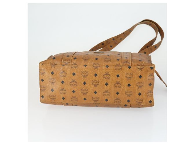 Borsa Tote MCM Logogram Vicetos PVC Marrone Oro Auth 169472 D'oro - vista 9