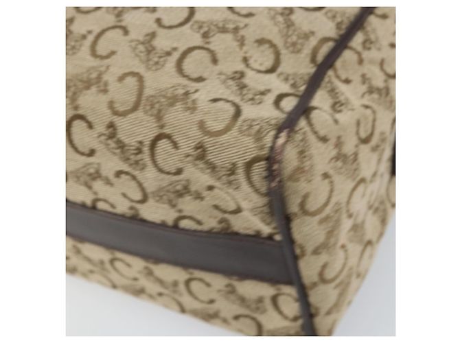 Céline Borsa a Spalla Celine C Sulky in Tela Beige Oro Auth ep13052 D'oro - vista 10