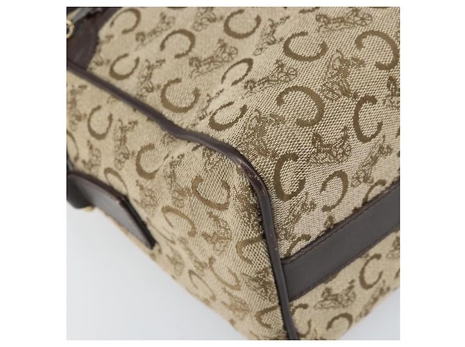 Céline Borsa a Spalla Celine C Sulky in Tela Beige Oro Auth ep13052 D'oro - vista 11