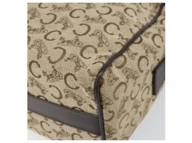 Céline Borsa a Spalla Celine C Sulky in Tela Beige Oro Auth ep13052 D'oro - vista 12