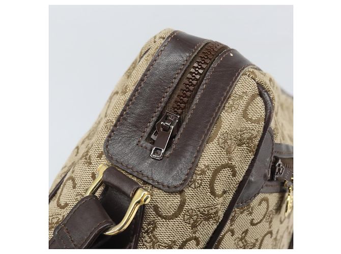 Céline Borsa a Spalla Celine C Sulky in Tela Beige Oro Auth ep13052 D'oro - vista 15