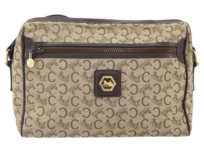 Céline Borsa a Spalla Celine C Sulky in Tela Beige Oro Auth ep13052 D'oro - vista 2
