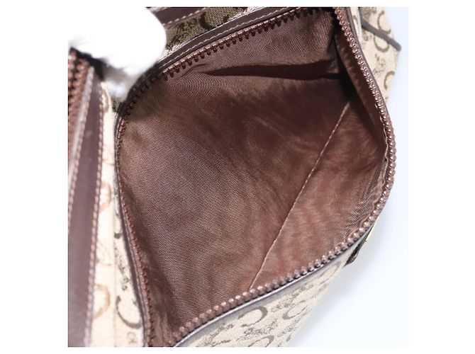Céline Borsa a Spalla Celine C Sulky in Tela Beige Oro Auth ep13052 D'oro - vista 22