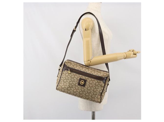 Céline Borsa a Spalla Celine C Sulky in Tela Beige Oro Auth ep13052 D'oro - vista 23