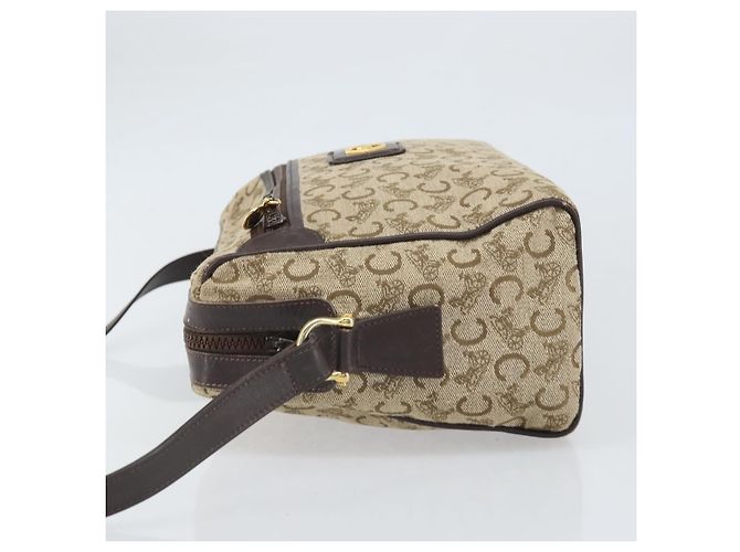 Céline Borsa a Spalla Celine C Sulky in Tela Beige Oro Auth ep13052 D'oro - vista 5