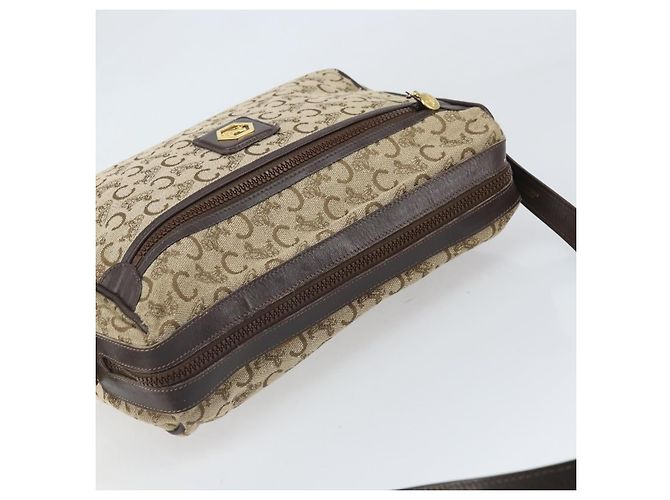 Céline Borsa a Spalla Celine C Sulky in Tela Beige Oro Auth ep13052 D'oro - vista 6