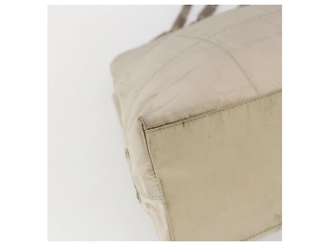 Borsa Tote PRADA Nylon Beige Argento Auth hk3495 - vista 14