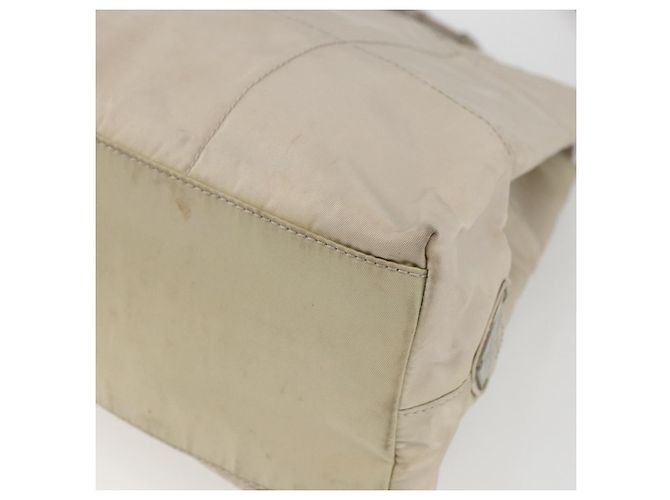 Borsa Tote PRADA Nylon Beige Argento Auth hk3495 - vista 15
