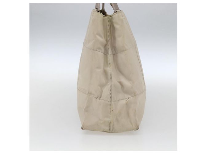 Borsa Tote PRADA Nylon Beige Argento Auth hk3495 - vista 4