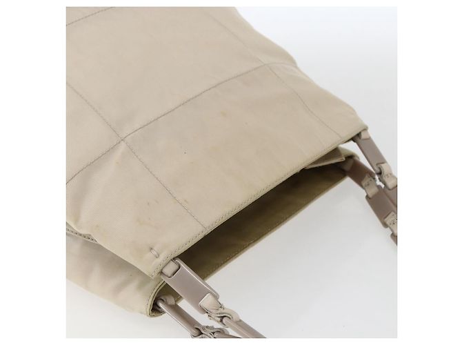 Borsa Tote PRADA Nylon Beige Argento Auth hk3495 - vista 6