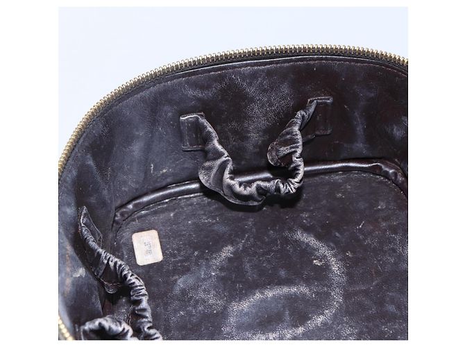 CHANEL Borsa Vanity Matelassé in Pelle di Agnello Marrone Scuro Oro CC Auth 170916 D'oro - vista 20