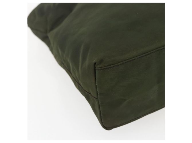 PRADA Borsa a mano in nylon khaki argento autentica ti3676 Cachi - vista 15