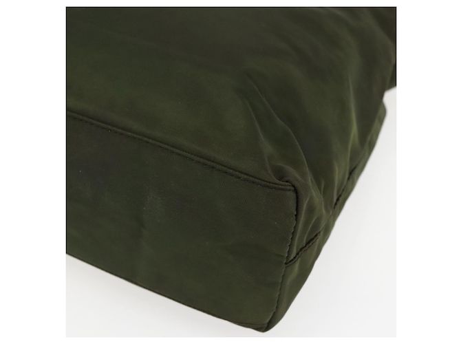 PRADA Borsa a mano in nylon khaki argento autentica ti3676 Cachi - vista 16