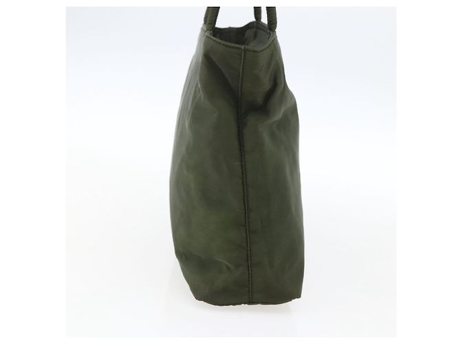 PRADA Borsa a mano in nylon khaki argento autentica ti3676 Cachi - vista 3