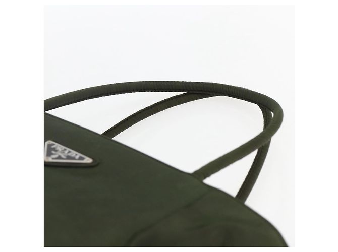 PRADA Borsa a mano in nylon khaki argento autentica ti3676 Cachi - vista 8