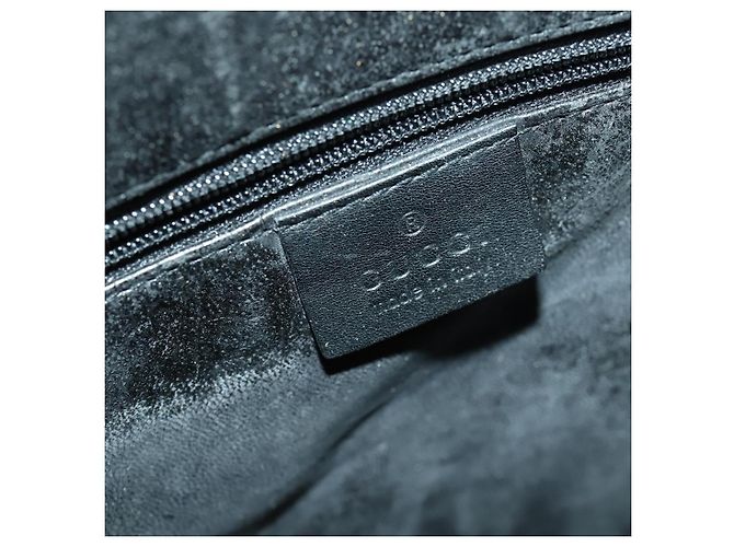 Borsa a spalla Gucci Bamboo in pelle 2 in 1 Nero Oro 001 1577 Auth 166021 D'oro - vista 19