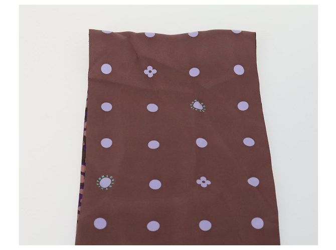 Sciarpa in seta con motivo leopardato LOUIS VUITTON Viola LV Auth ka2317V Porpora - vista 13