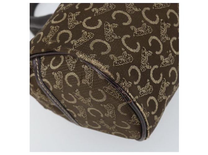 Céline Borsa a mano in tela Macadam C di CELINE marrone e oro Auth ti3721 D'oro - vista 13