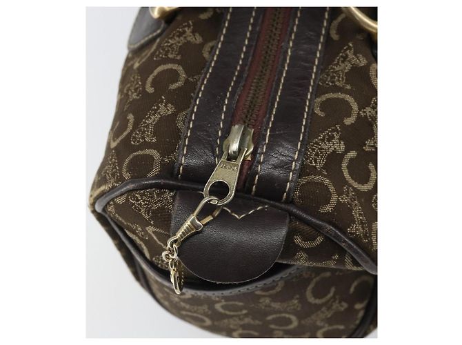 Céline Borsa a mano in tela Macadam C di CELINE marrone e oro Auth ti3721 D'oro - vista 15