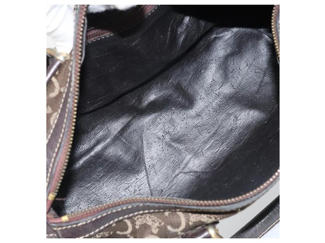 Céline Borsa a mano in tela Macadam C di CELINE marrone e oro Auth ti3721 D'oro - vista 16
