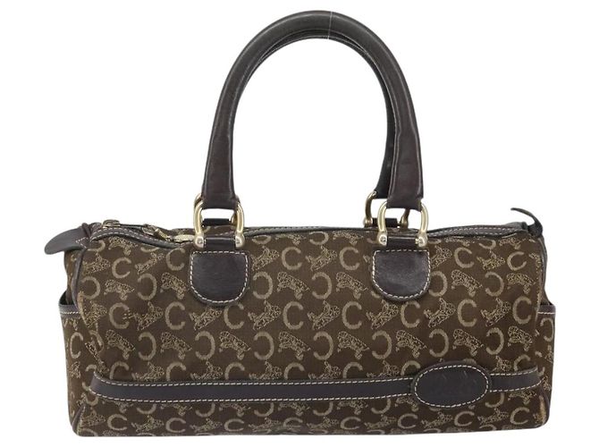 Céline Borsa a mano in tela Macadam C di CELINE marrone e oro Auth ti3721 D'oro - vista 2