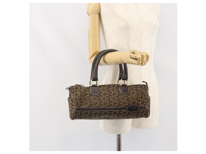 Céline Borsa a mano in tela Macadam C di CELINE marrone e oro Auth ti3721 D'oro - vista 22