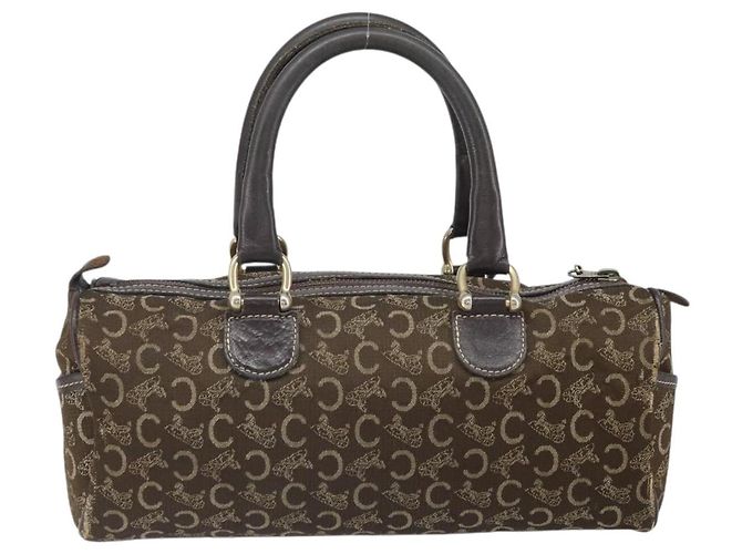 Céline Borsa a mano in tela Macadam C di CELINE marrone e oro Auth ti3721 D'oro - vista 3