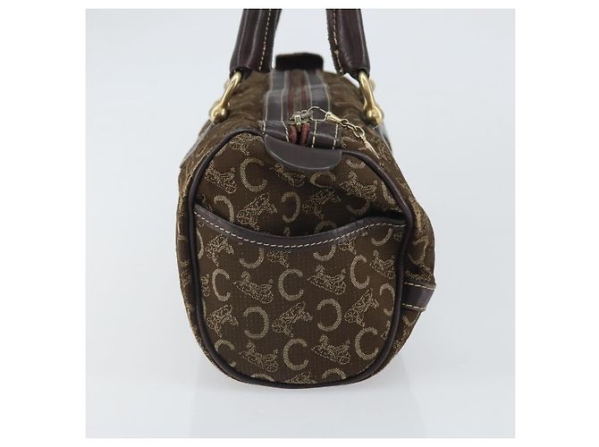 Céline Borsa a mano in tela Macadam C di CELINE marrone e oro Auth ti3721 D'oro - vista 4