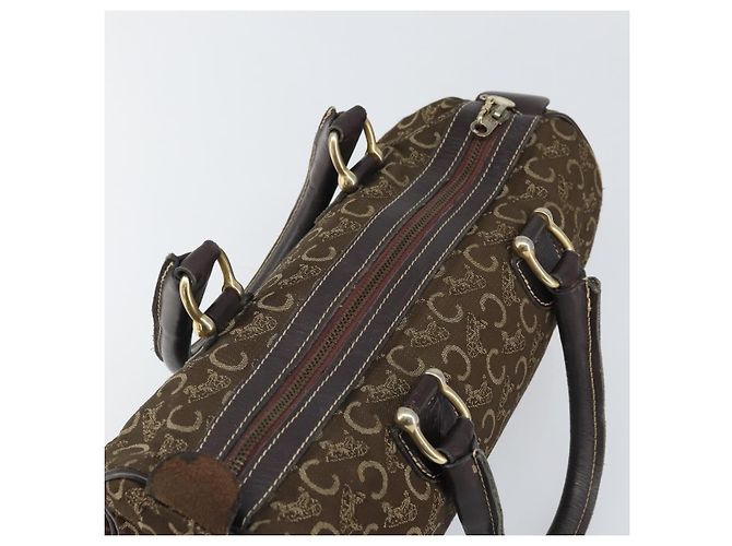 Céline Borsa a mano in tela Macadam C di CELINE marrone e oro Auth ti3721 D'oro - vista 6