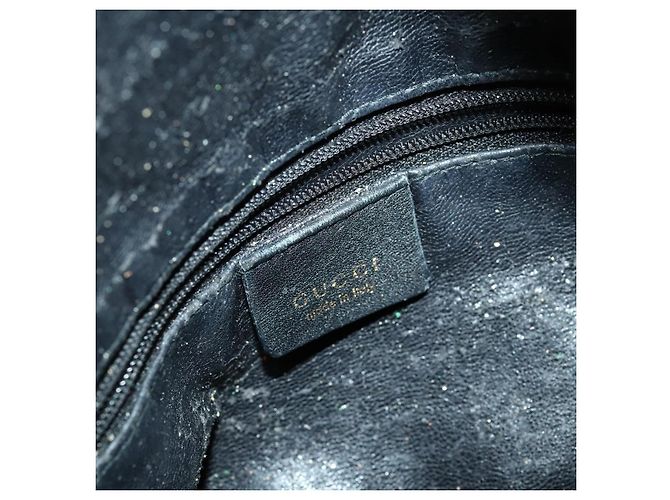 Borsa a Spalla in Pelle Gucci Bamboo 2way Nera Oro Auth ep13051 Nero D'oro - vista 19
