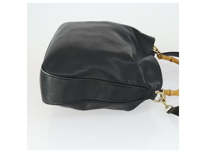Borsa a Spalla in Pelle Gucci Bamboo 2way Nera Oro Auth ep13051 Nero D'oro - vista 4