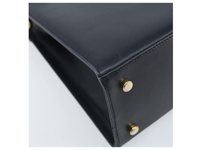 Borsa a Spalla Vara Ribbon in Pelle Blu Navy e Oro Auth BA10602 di Salvatore Ferragamo - vista 11