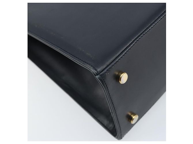 Borsa a Spalla Vara Ribbon in Pelle Blu Navy e Oro Auth BA10602 di Salvatore Ferragamo - vista 13