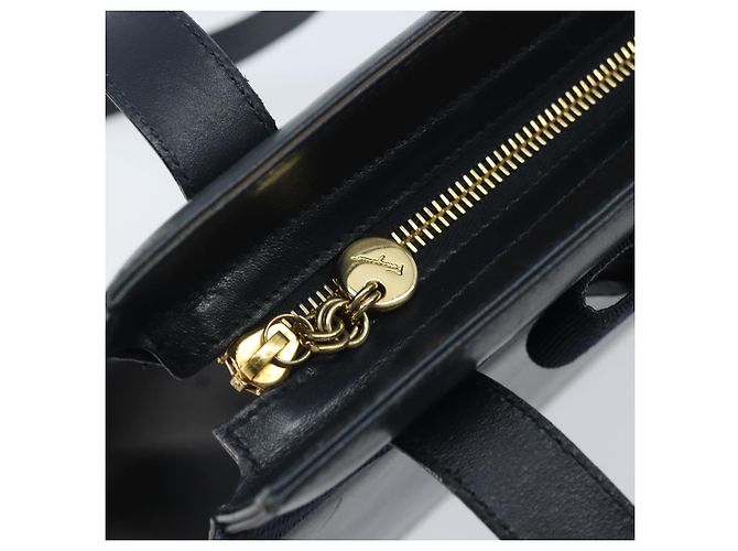 Borsa a Spalla Vara Ribbon in Pelle Blu Navy e Oro Auth BA10602 di Salvatore Ferragamo - vista 15