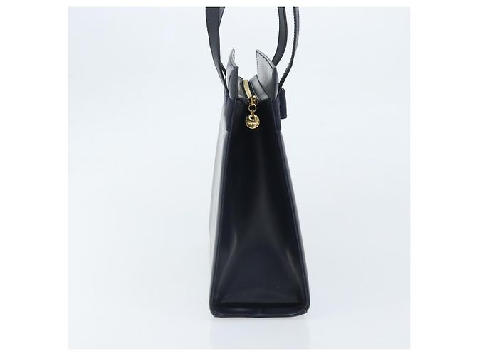 Borsa a Spalla Vara Ribbon in Pelle Blu Navy e Oro Auth BA10602 di Salvatore Ferragamo - vista 4