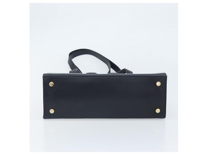 Borsa a Spalla Vara Ribbon in Pelle Blu Navy e Oro Auth BA10602 di Salvatore Ferragamo - vista 9