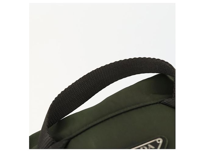 PRADA Backpack Nylon Khaki Silver Auth 164855 Silvery - view 14