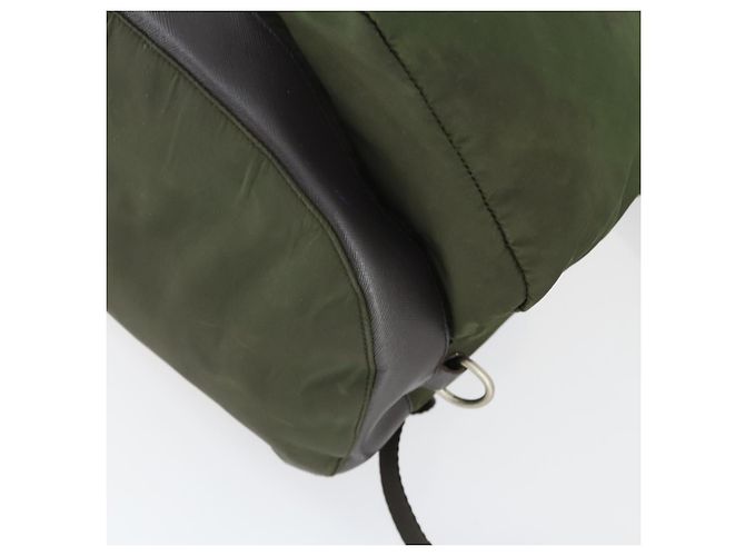 PRADA Backpack Nylon Khaki Silver Auth 164855 Silvery - view 16