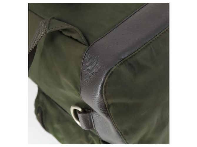 PRADA Backpack Nylon Khaki Silver Auth 164855 Silvery - view 19
