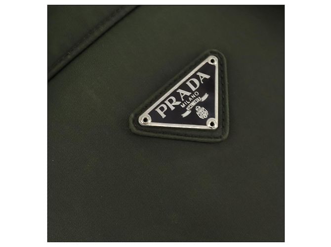 PRADA Backpack Nylon Khaki Silver Auth 164855 Silvery - view 20