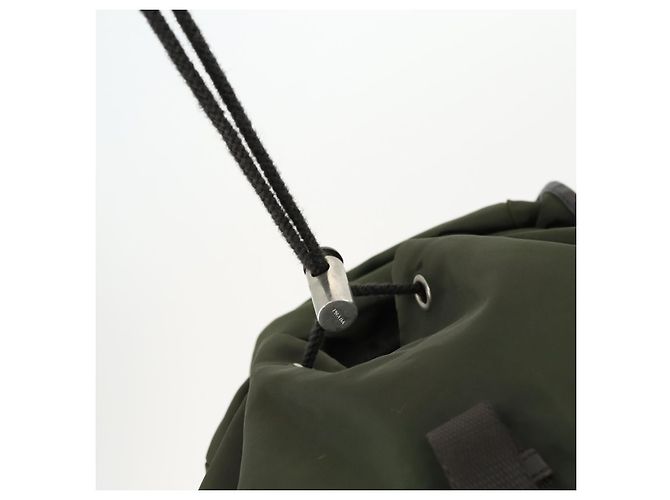PRADA Backpack Nylon Khaki Silver Auth 164855 Silvery - view 22